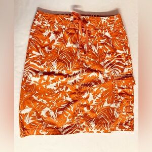 Women’s Cargo Style Skirt, Size 6, Orange/White, Liz Claiborne